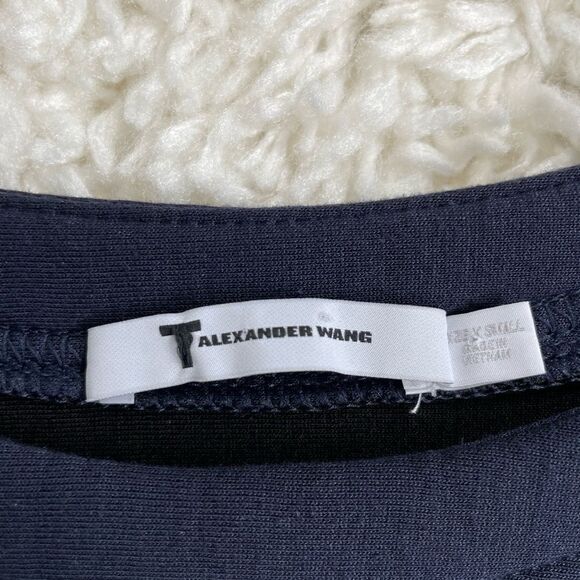 T by Alexander Wang Pullover Neoprene Crewneck Boxy Sweatshirt - Picture 2 of 4